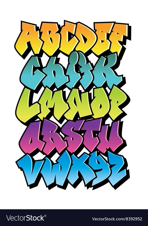 Bright Cartoon Comic Graffiti Font Alphabet Vector Image 2688 Hot Sex