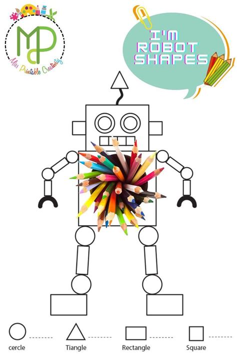 Basic 2d Shapes Robots Worksheets Geometry Activity 2d Shapes