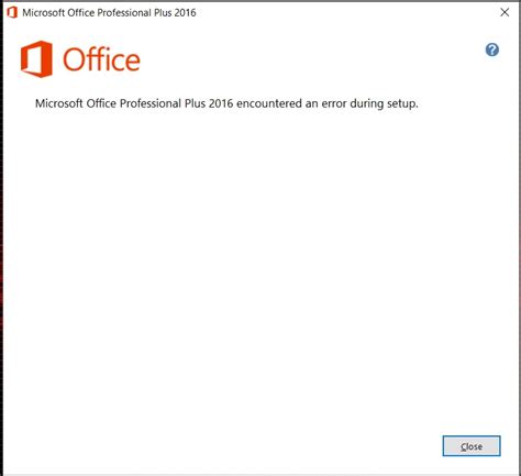 Microsoft Office 2016 Encountered An Error During Setup Microsoft