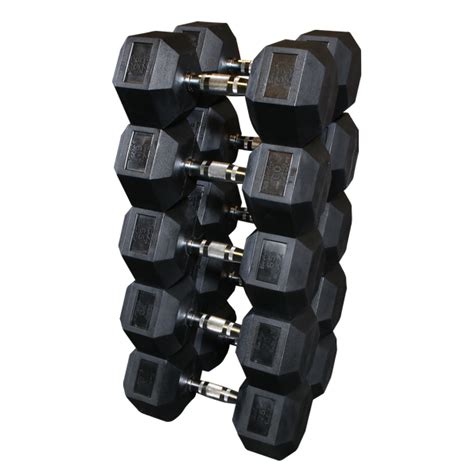 SDRS - Rubber Coated Hex Dumbbell Sets - Body-Solid Fitness