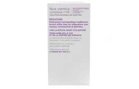 Nux Vomica Complexe N M Dicament Indigestion Naus Es Vomissements