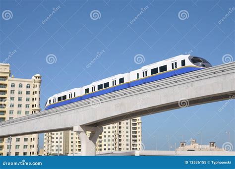 Palm Jumeirah Monorail Dubai Stock Image Image Of Bridge Elevated