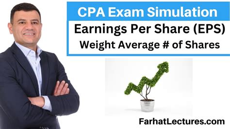 Computation Of Earnings Per Share Eps Weighted Average Number Of Shares Cpa Exam Simulation