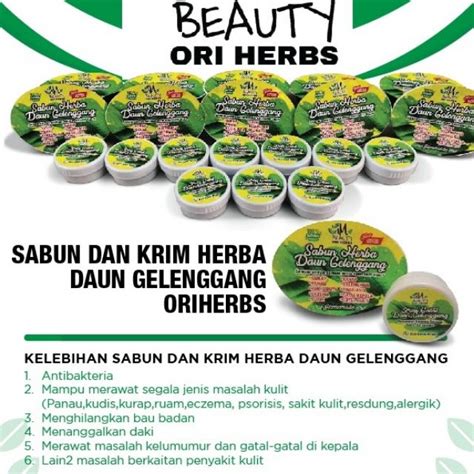 Original Hq 🌸 Sabun Krim Daun Gelenggang Untuk Kudis Panau Kurap Ekzema