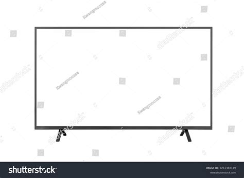 White Screen Led Tv Television Isolated Stock Photo