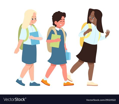 Multicultural school children flat international Vector Image