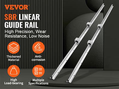 VEVOR Linear Guide Rail Set SBR16 1500mm 2 PCS 59 In 1500 Mm SBR16