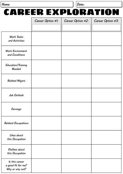 12 Best Images Of Career Activities Worksheets Career Exploration