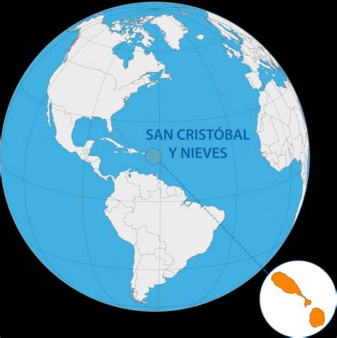 Mapas de San Cristóbal y Nieves dos islas en el Caribe y un país