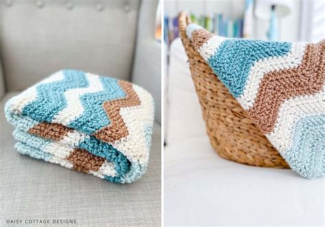 Zig Zag Crochet Blanket Pattern Daisy Cottage Designs