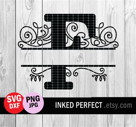 Split Monogram Letter F Svg Split Alphabet F Monogram Cut Etsy