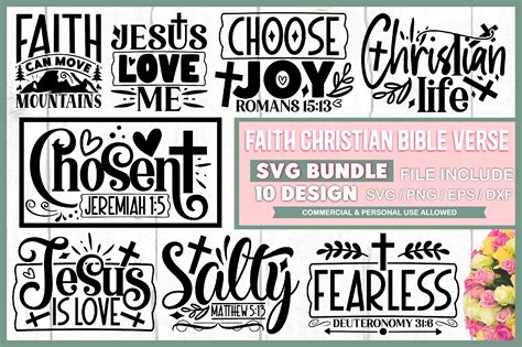 Faith Christian Bible Verse SVG Bundle Graphic By Crafthome Creative