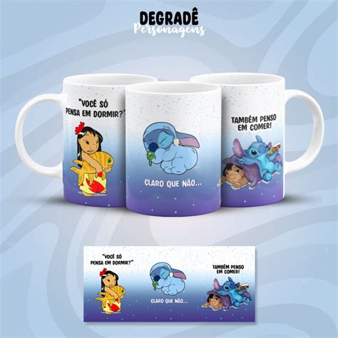 Oblee Marketplace Caneca Personalizada Degradê Lilo e Stitch Frase