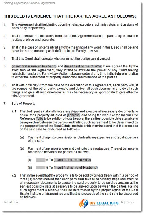 Marital Marriage Separation Agreement 90c Agreement