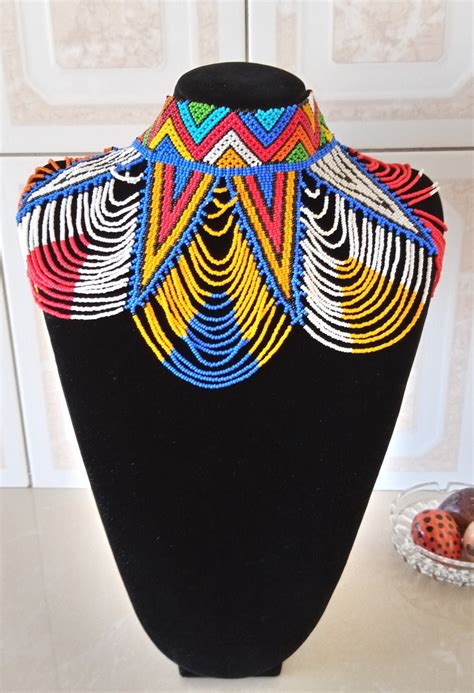 On Sale African Beaded Necklace Zulu Necklace Beaded Shawl Etsy