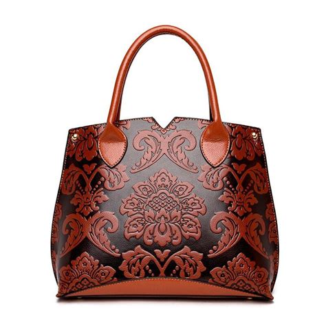 Luxury Emboss Paisley Vegan Leather Tote Crossbody Shoulder Bags For