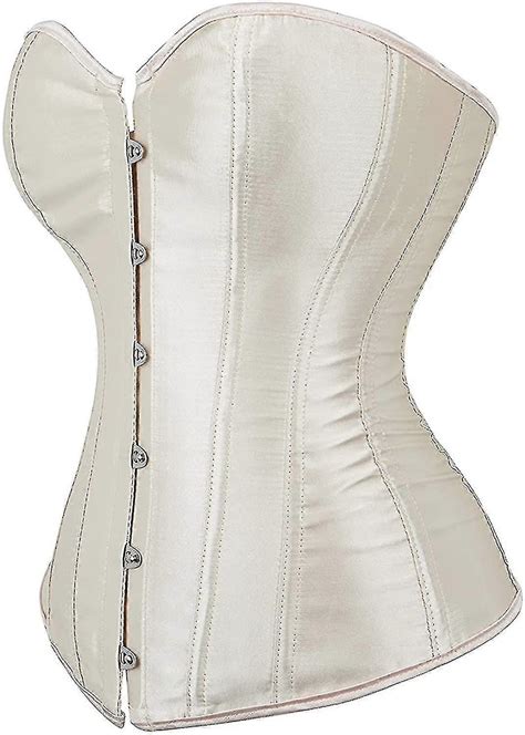 Women S Bustier Corset Top Sexy Lingerie Sets Black Satin Waist Cincher Fruugo UK