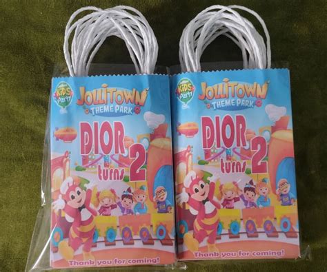 Jollitown Jollibee 10pcs Lootbag Free Customize Name Lazada Ph