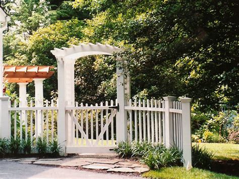 White Picket Fence With Gate And Arbor Traditional Landscape Dc