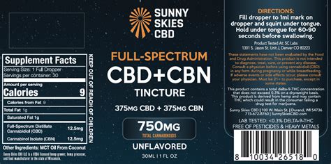 Cbdcbn Tincture Unflavored Cbd Products Full Spectrum