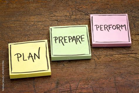 Plan Prepare Perform Concept Stock Photo Adobe Stock