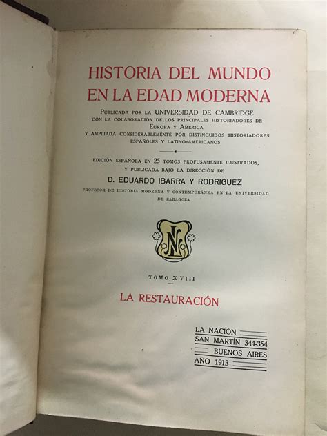 Historia Del Mundo En La Edad Moderna Tomo XVIII By D Eduardo Ibarra Y