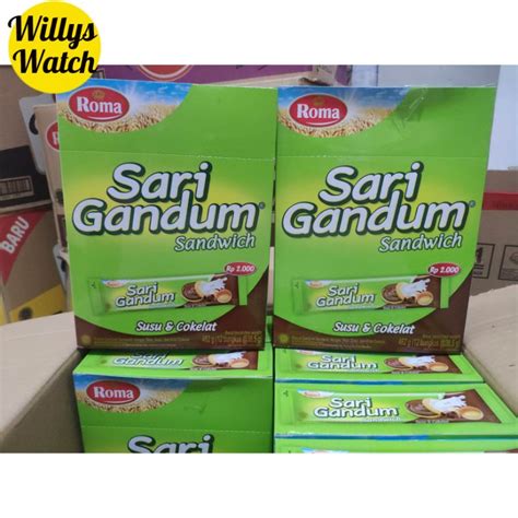 Jual ROMA SARI GANDUM SANDWICH SUSU DAN COKELAT BISKUIT 38 5 Gr ECER