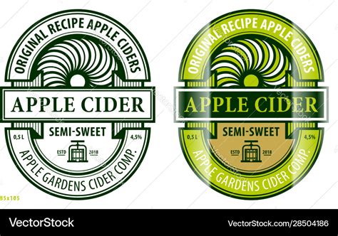 Apple Cider Label Template Royalty Free Vector Image