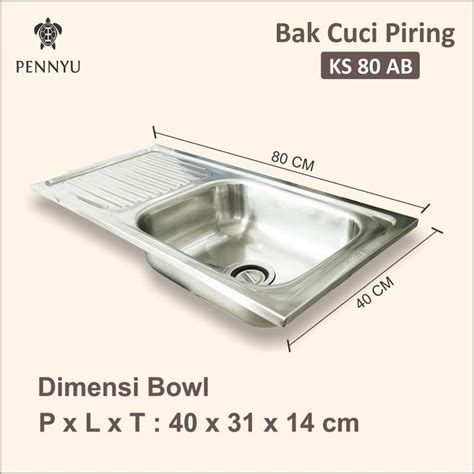 Jual Kicthen Sink Bak Cuci Piring Stainless Bowl Ks Ab Pennyu