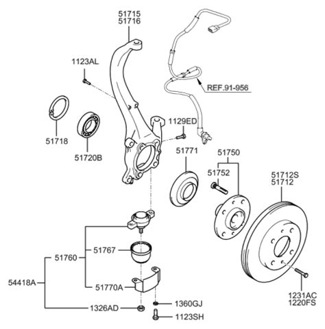 51760 38000 Genuine Hyundai Ball Joint Assembly