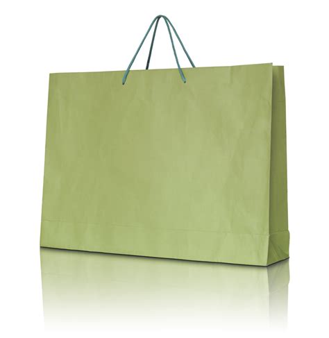 Shopping Paper Bag Isolated With Reflect Floor For Mockup Png