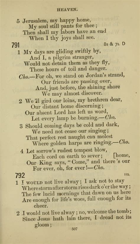 The Presbyterian Hymnal 791 My Days Are Gliding Swiftly By Hymnary Org