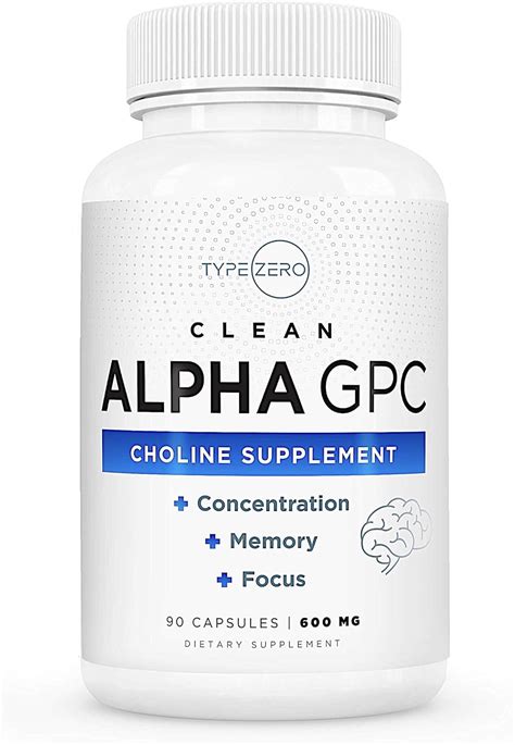 Type Zero Ultra Clean Alpha Gpc Choline Supplement Mg Capsules