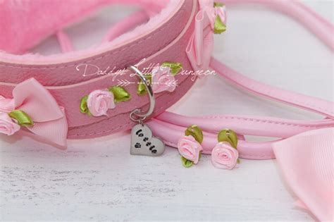 Ddlg Pretty Pink Personalized Furry Bdsm Bondage Collar And Etsy