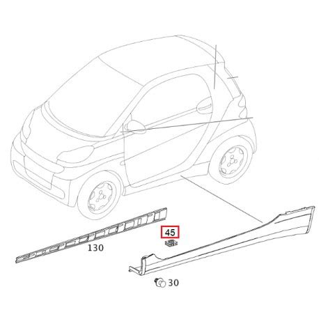 Clip Mounting Side Skirt Smart Fortwo Smartkits Sks Clip Art