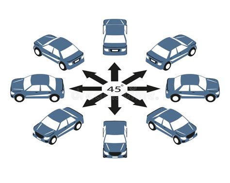 Rotation Of Logo Car By 45 Degrees Stock Illustration Illustration