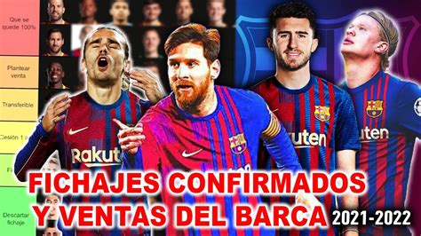 🚨tier List Fichajes Confirmados Y Ventas Del Barcelona Para La Próxima