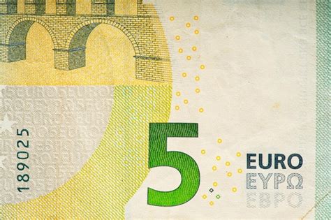 Fragment Van Vijf Euro Biljet 5 Euro Biljet De Euro Is De Officiële