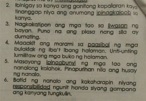 A PANUTO Hanapin Sa Pangungusap Ang Kasingkahulugan Ng Salitang May