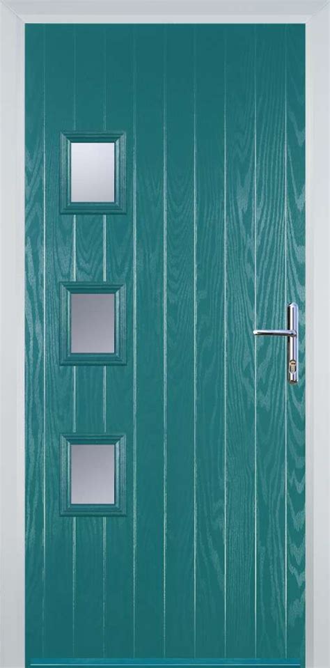 3 Square Yh Composite Door In Turquoise Blue Global Door