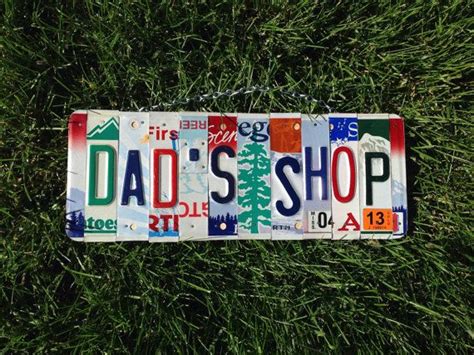 Dad Father Garage Father S Day Shop License Plate Etsy