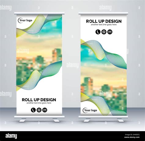 Roll Up Banner Stand Template Design Standee X Banner Template