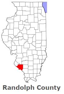 Randolph County on the map of Illinois 2024. Cities, roads, borders and directions in Randolph ...