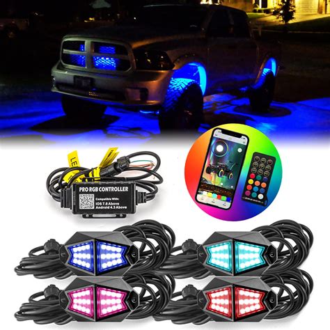 Amazon Wsays 4 Pods RGB LED Rock Lights With Controller Multicolor