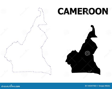 Vector Contour Dotted Map Of Cameroon With Name Stock Vector