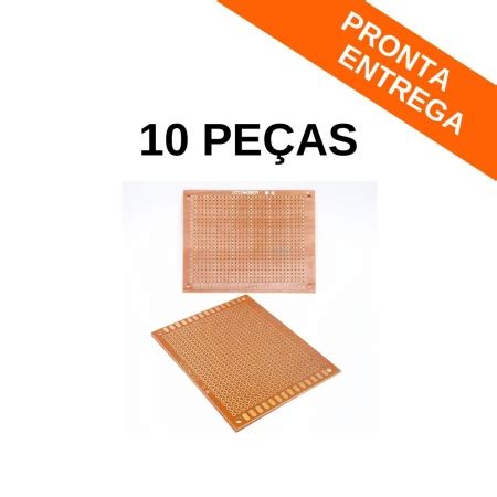 Kit 10 Peças Placa de Circuito Impresso Fenolite 07cm x 09cm