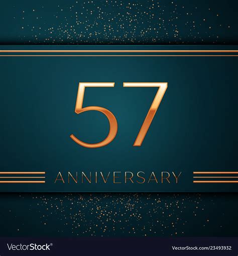 Fifty Seven Years Anniversary Celebration Design Vector Image