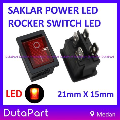 Jual Saklar Power Rocker Switch Led On Off Mm X Mm Pin Kaki A