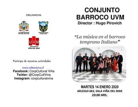 Conjunto Barroco Uvm Realizar Concierto Imperdible En La Sala Vi A Del