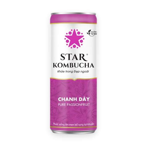 Trà lên men bổ sung lợi khuẩn vị chanh dây Star Kombucha 250ml 1 Lon